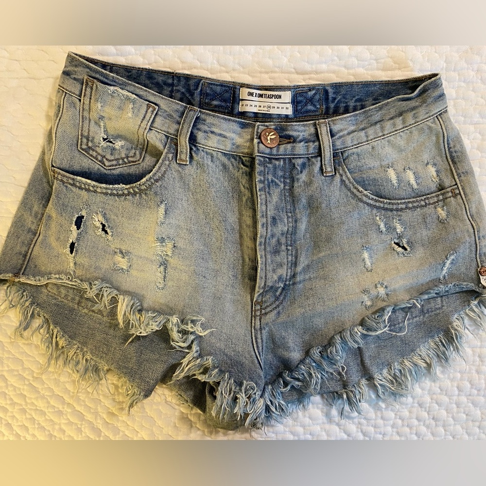 One by One Teaspoon Le Wolves Shorts